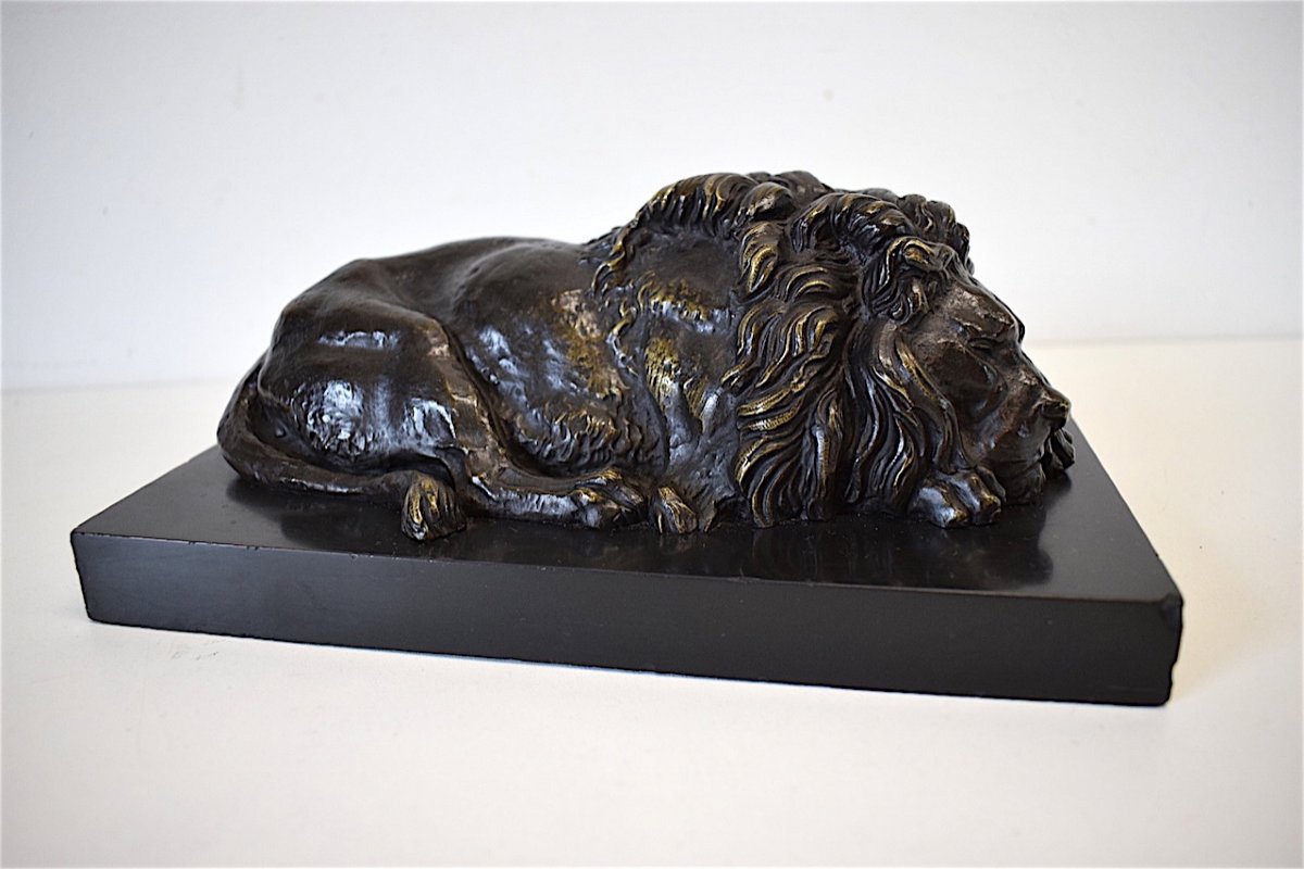 Bronze Animal Former Lion Lying Sleeping XIX XX Ref189-photo-5