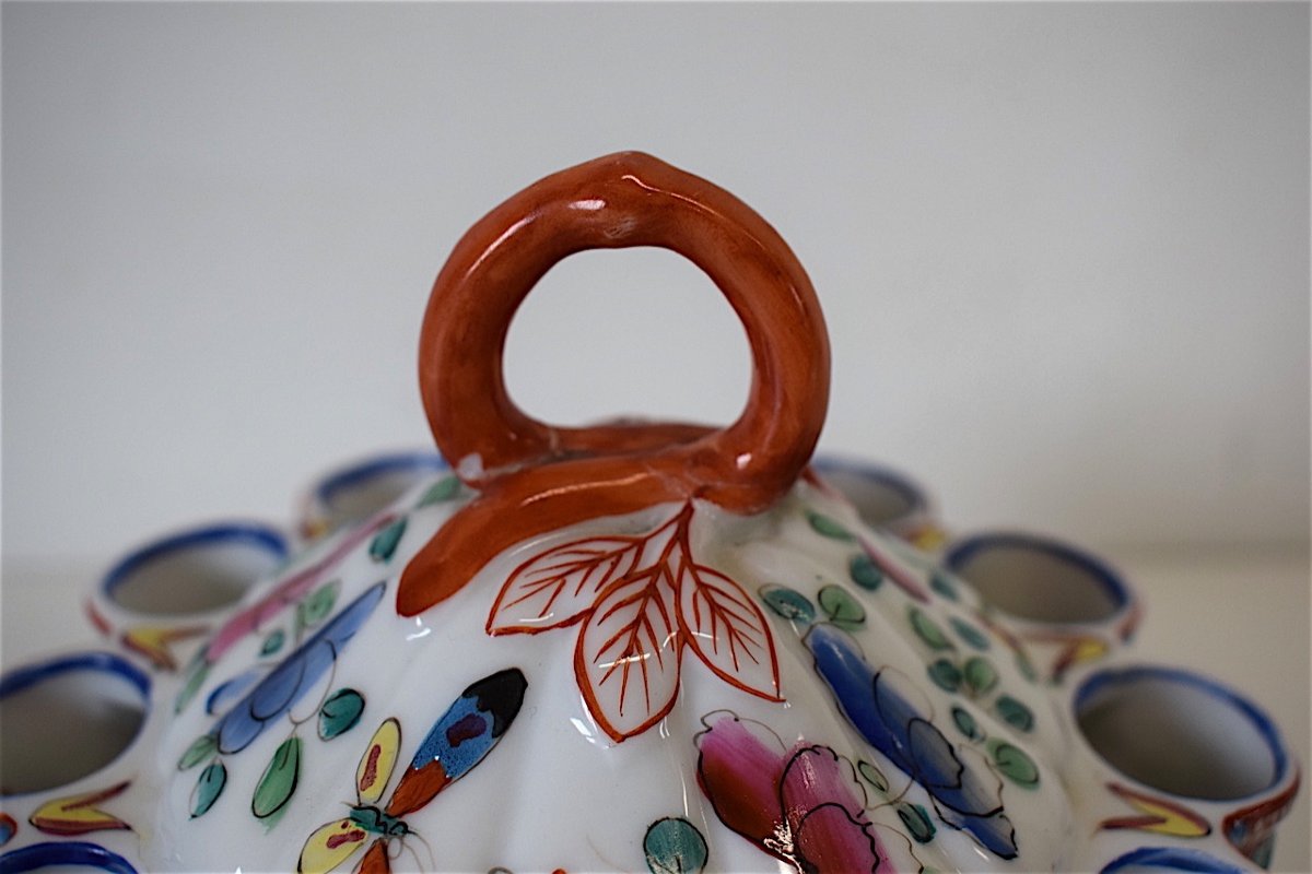 Bouquetière Centerpiece Porcelain Bayeux Decorated With Flowers XIX Ref132-photo-4