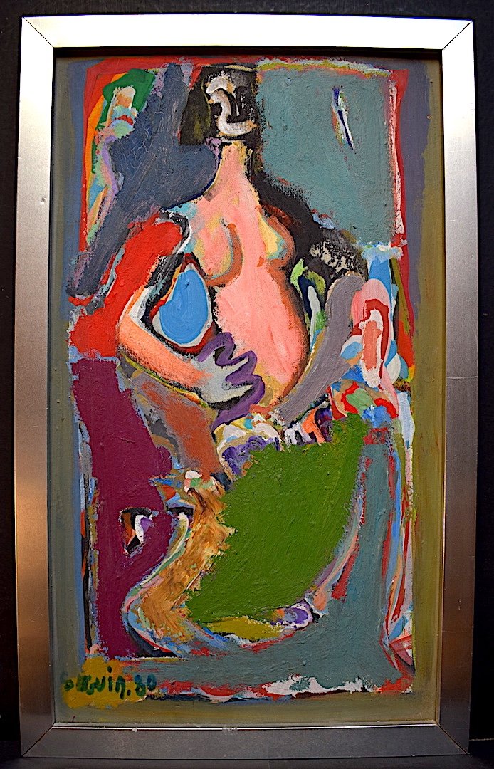 Adrien Seguin Female Nude Expressionist Singular Art 1980s XX Rt472