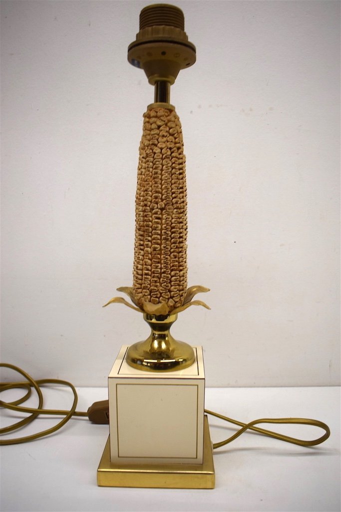 Corn Cobs Lamp Base Brass Resin Dlg Maison Charles Design Of The XXth 1970 Ref306-photo-1