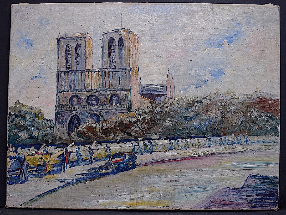 Paris Notre Dame Cathedral Post Impressionist XX Rt496-photo-3