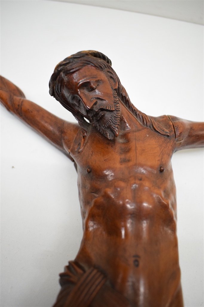 Christ En Bois Sculpt&eacute; De Buis XVIII &egrave;me Si&egrave;cle Ref317-photo-7