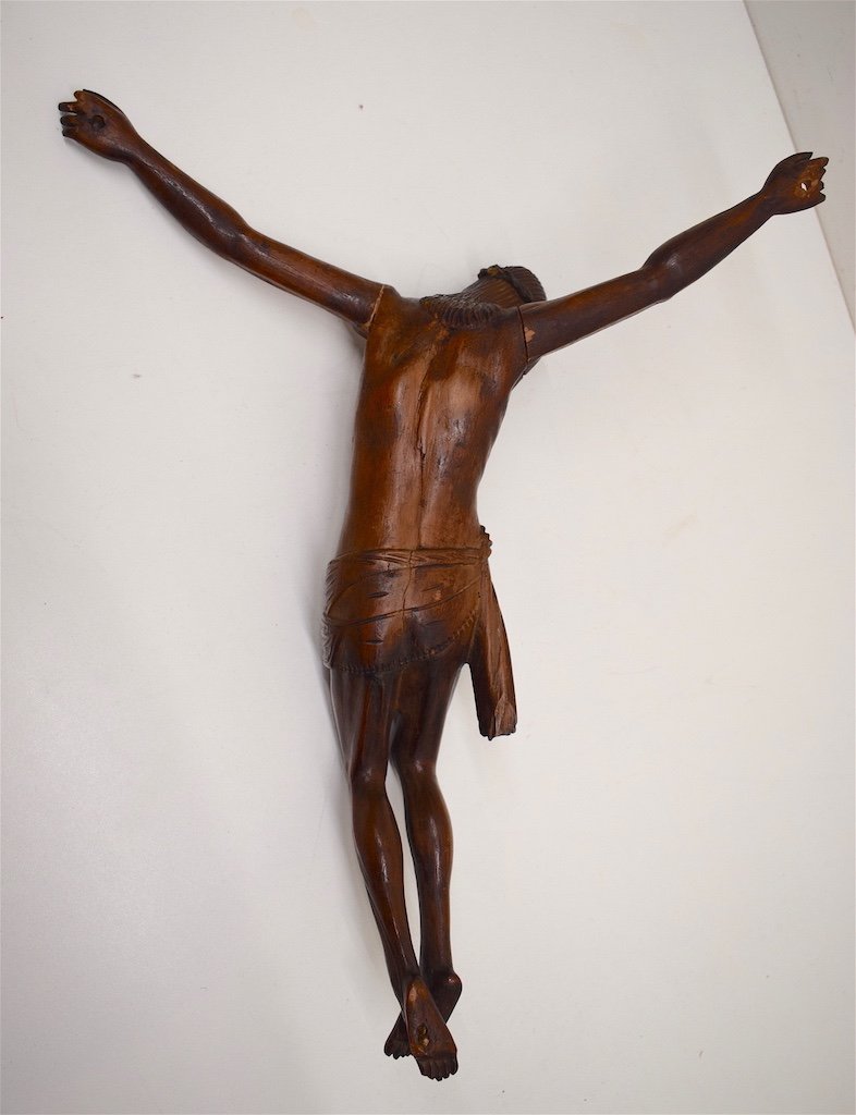 Christ En Bois Sculpt&eacute; De Buis XVIII &egrave;me Si&egrave;cle Ref317-photo-8