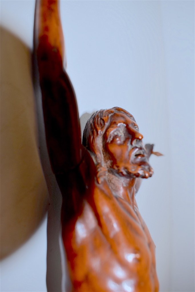 Christ en Bois Sculpt&eacute; de Buis XVIII &egrave;me Si&egrave;cle Ref316-photo-3