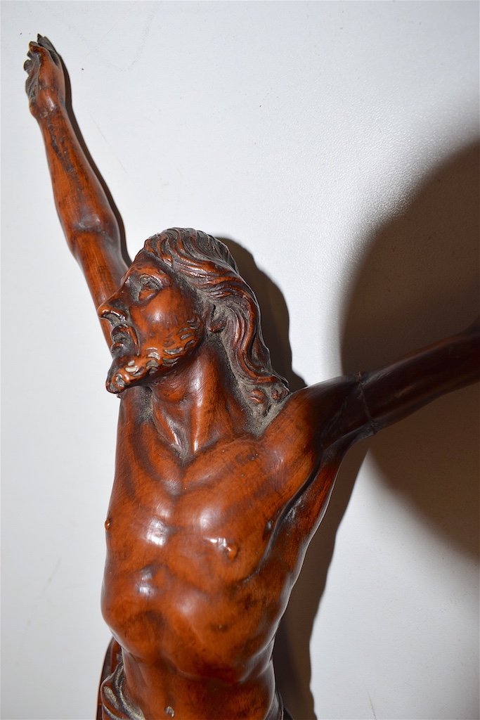 Christ en Bois Sculpt&eacute; de Buis XVIII &egrave;me Si&egrave;cle Ref316-photo-4