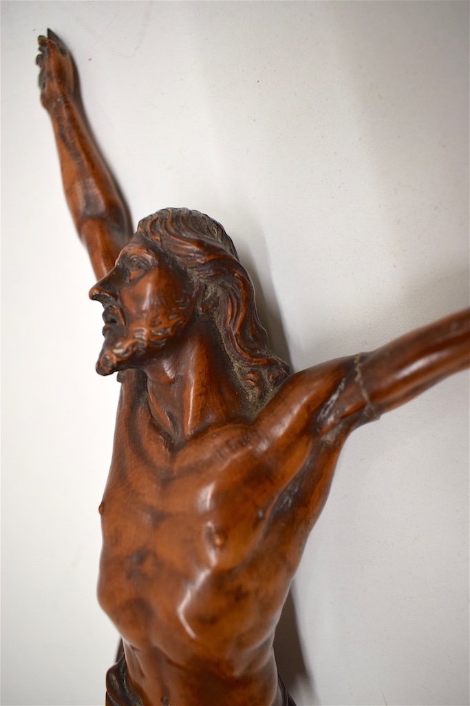 Christ en Bois Sculpt&eacute; de Buis XVIII &egrave;me Si&egrave;cle Ref316-photo-5