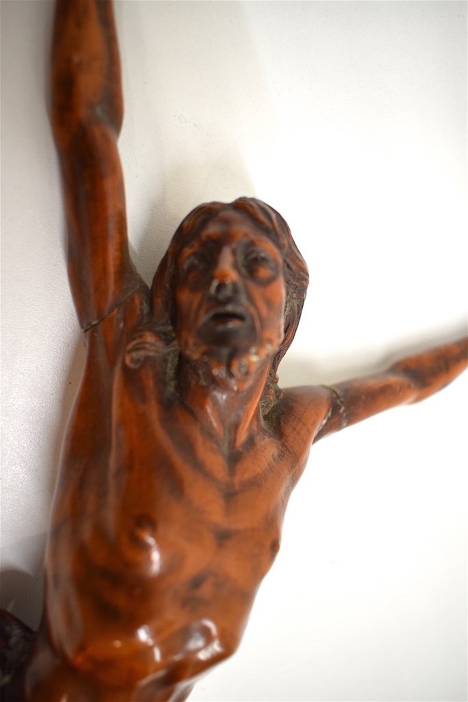 Christ en Bois Sculpt&eacute; de Buis XVIII &egrave;me Si&egrave;cle Ref316-photo-6