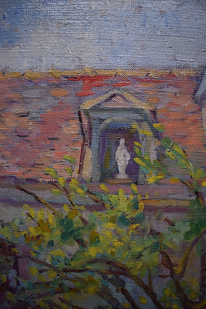 * maison  et jardin français  Post Impressionist Signed  à identifier  RT509-photo-2