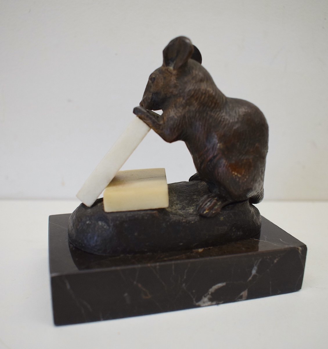 * Clovis Masson Bronze Animal Mouse Nibbling On Sugar Ref354-photo-5