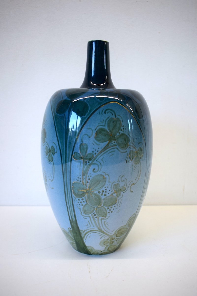 Art Nouveau Ceramic Soliflore Vase 1900 Brand To Identify Ref380-photo-2