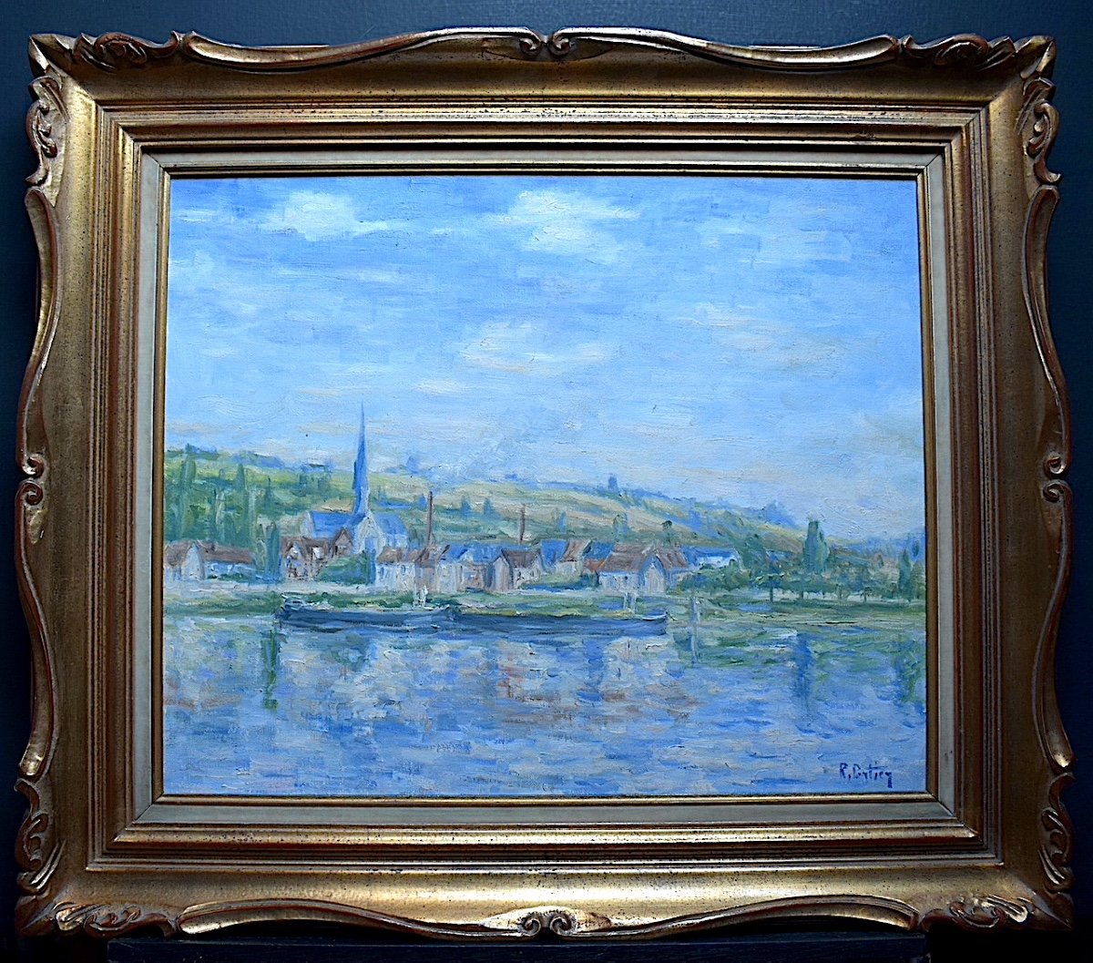 Regis Portier Marine Surroundings Of Honfleur French School Impressionnist XX Th Rt600