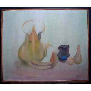 Henon Nicole Still Life With Fruit Pitcher Teapot XX Rt729