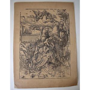 Albrecht Dürer Gravures Sur Bois La Sainte Famille Avec Les Trois Lièvres Refd3