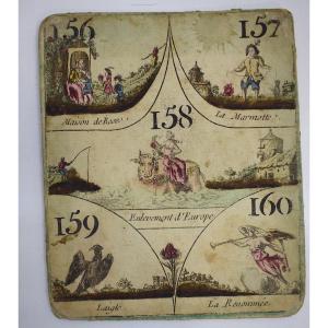 Curiosité Carte d'Un Ancien Jeu De Cavagnole XVIII 18th Biribi Nain Jaune Ref725