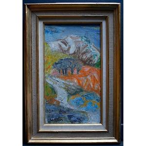 Landscape Fawn Style Signed To Identify XXth Rt964