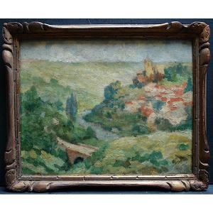 Village Landscape Cévennes Provençal Impressionist Unsigned Early 20th Century Rt1143