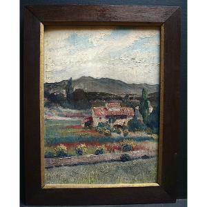 Provençal Landscape Provence Impressionist Unsigned End Of 19th Early 20th Century Rt1153