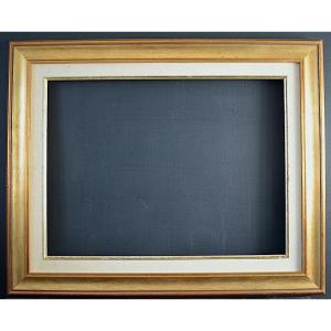 Cadre Style Années 50 Doré Feuillure 48 x 36 cm XX ème Frame Ref C1169