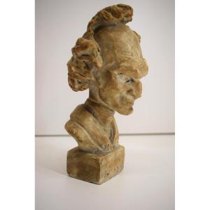 * Jean Pierre Le Jeune Dantan Bust Caricature Plaster Famous Man 19th Century Ref1027