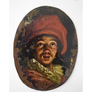 Rare : Miniature On Copper Portrait Of A Man In Chiaroscuro, 17th Century Ref1047