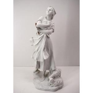  Luca Madrassi  Sculpture En Biscuit Porcelaine Jeanne d'Arc Entendant Les Voix Ref1072 