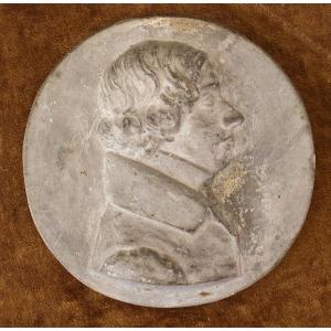 Louis Léopold Chambard Médaillon En Plâtre Portrait Profil De Antoine Blanc Famille Flacheron R