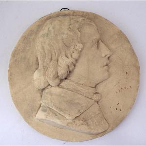 Plaster Medallion Portrait Profile Of A Man To Identify Ref1090