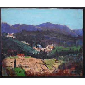 Provencal Landscape Dated 1947 Signed To Identify Post Impressionist Rt1147