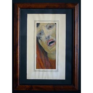 Unsigned Portrait Of A Woman Expressionist 20th Century Rt1235