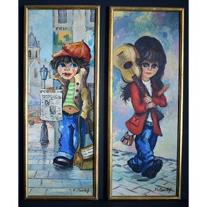 Poulbots Paris Montmartre 60s 70s Parisian Titi Signed To Identified Rt1239