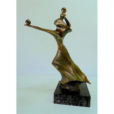 Sculpture Of Woman Modern Art Bronze Marble Robert Seguineau XX 20thref103