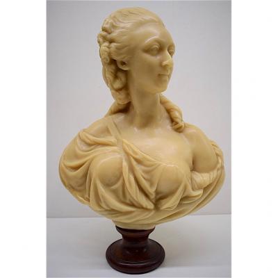 Wax Bust Of Madame Du Barry XVIII Signed Vernet Edition Circa 1900 Ref153