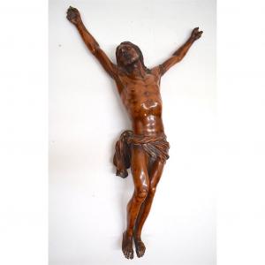 Christ en Bois Sculpt&eacute; de Buis XVIII &egrave;me Si&egrave;cle Ref316