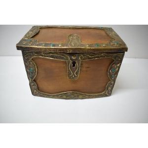 Signed Humbert 1909 Art Nouveau Box In Brass Brassware Style A Daguet Ref355