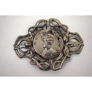 Belt Buckle Art Nouveau Portrait King Of Rome Said The Eaglet Silver Metal Napoleon Ref355