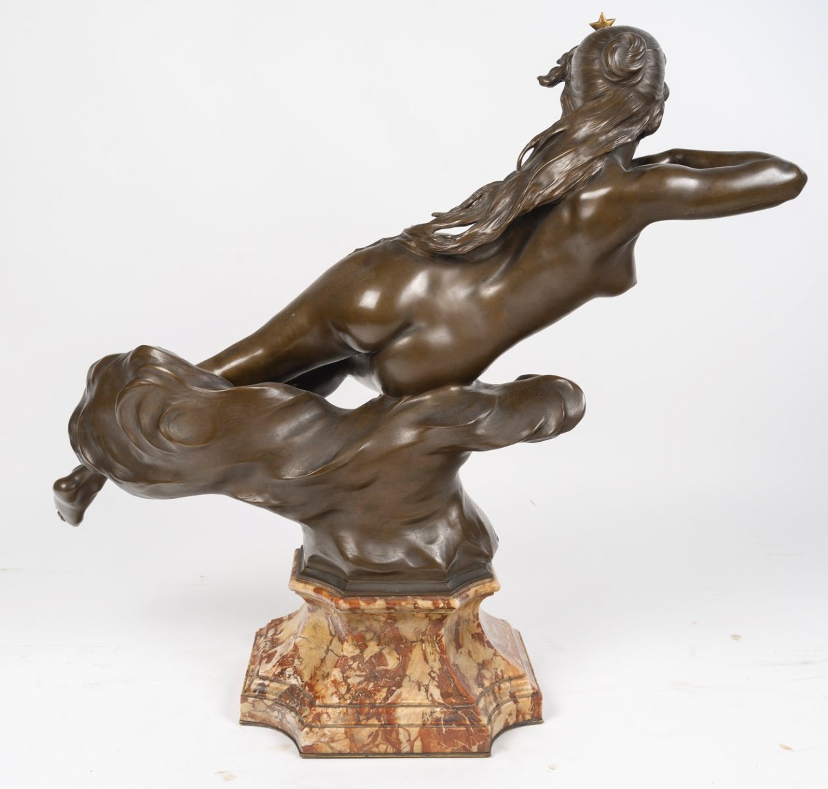 L’étoile Filante - Sculpture en bronze Par Félix Maurice Charpentier, Circa 1897-photo-2