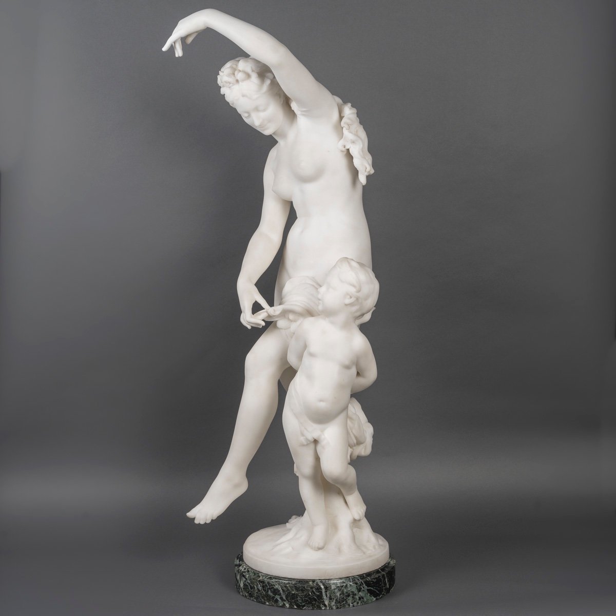 l'Amour Enchainé - Sculpture En Marbre Par Emile Boisseau - Circa 1891-photo-2