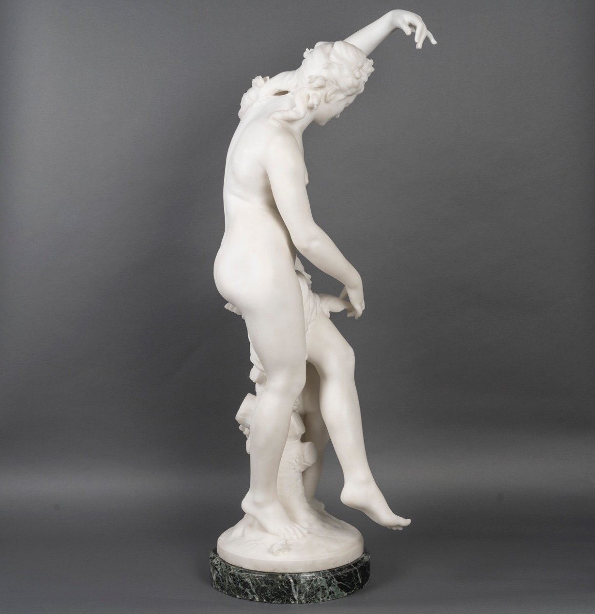 l'Amour Enchainé - Sculpture En Marbre Par Emile Boisseau - Circa 1891-photo-3