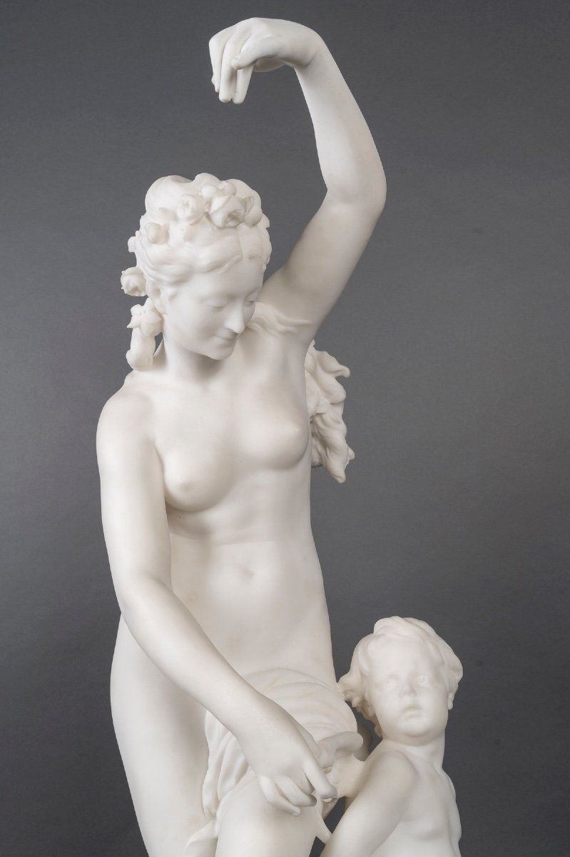 l'Amour Enchainé - Sculpture En Marbre Par Emile Boisseau - Circa 1891-photo-6