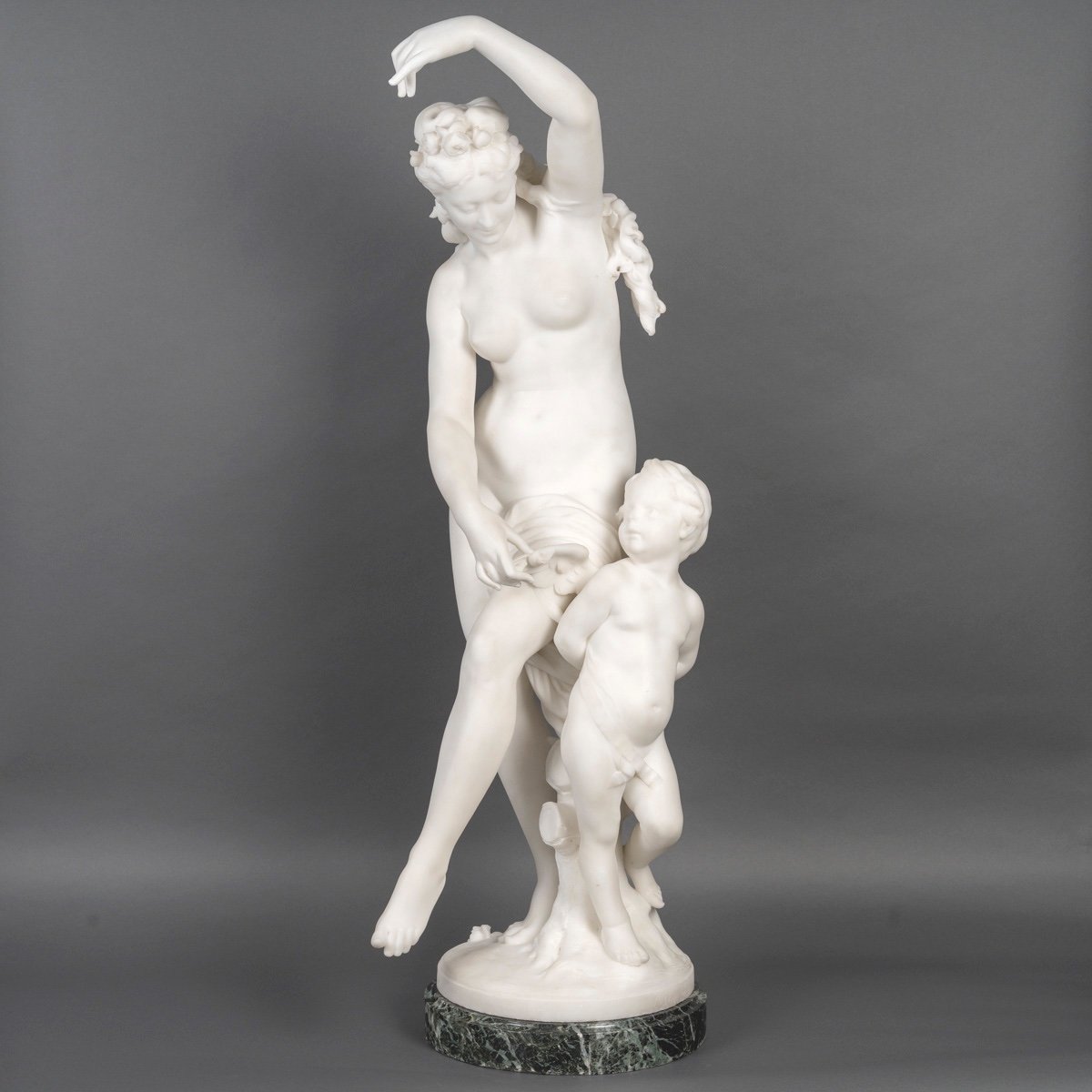 l'Amour Enchainé - Sculpture En Marbre Par Emile Boisseau - Circa 1891