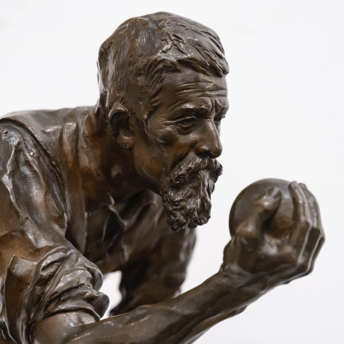 Boules Player - Bronze Sculpture By Joseph-antoine Bernard - Circa 1894-photo-4