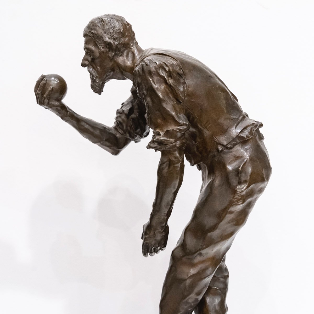 Boules Player - Bronze Sculpture By Joseph-antoine Bernard - Circa 1894-photo-1