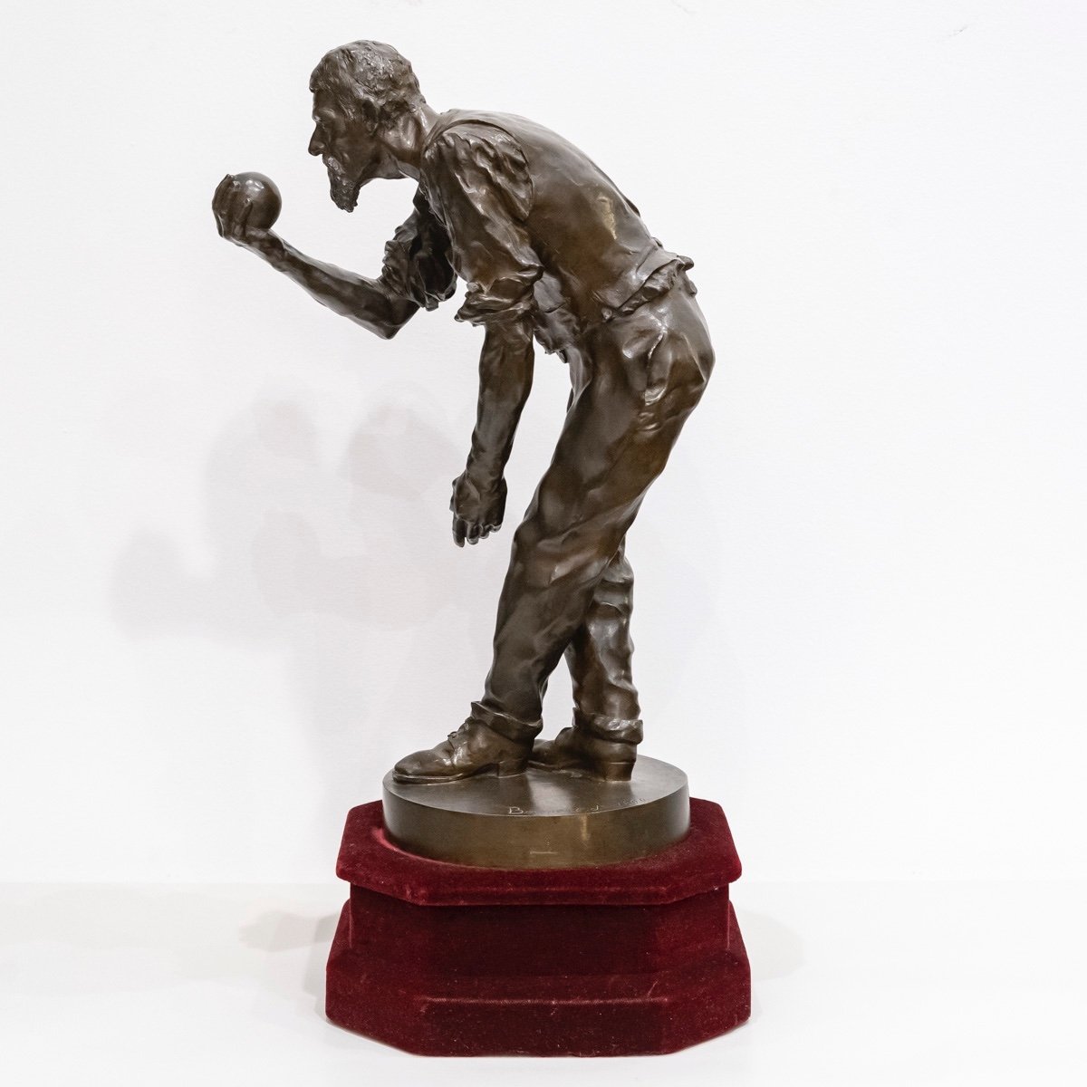 Boules Player - Bronze Sculpture By Joseph-antoine Bernard - Circa 1894-photo-8