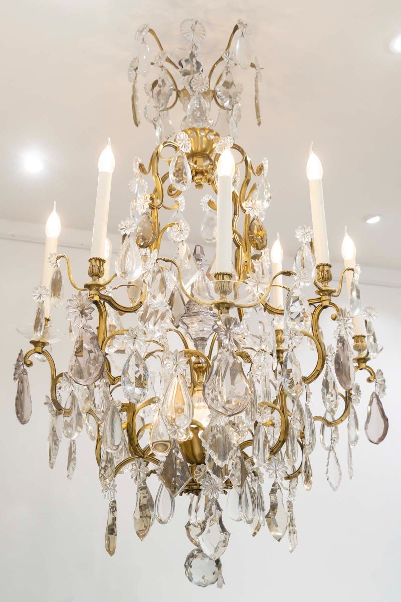 Large Cage Chandelier From Baguès, Circa 1920-photo-3