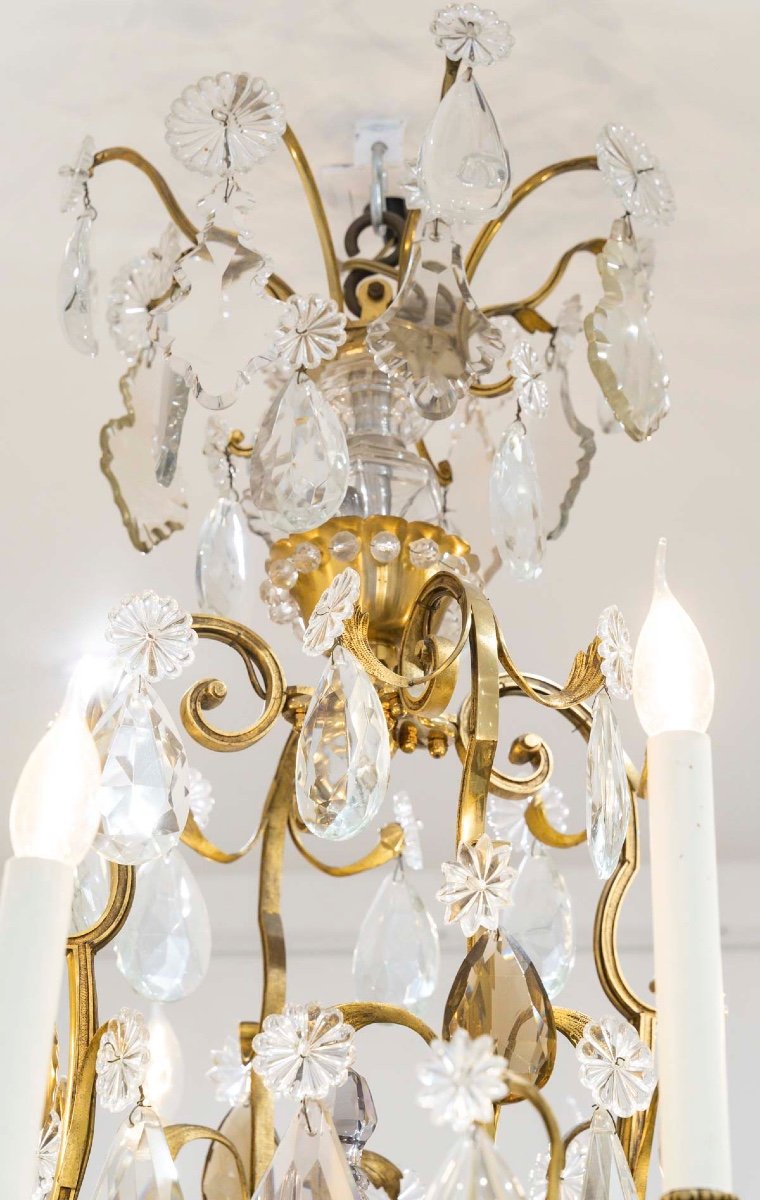 Large Cage Chandelier From Baguès, Circa 1920-photo-4