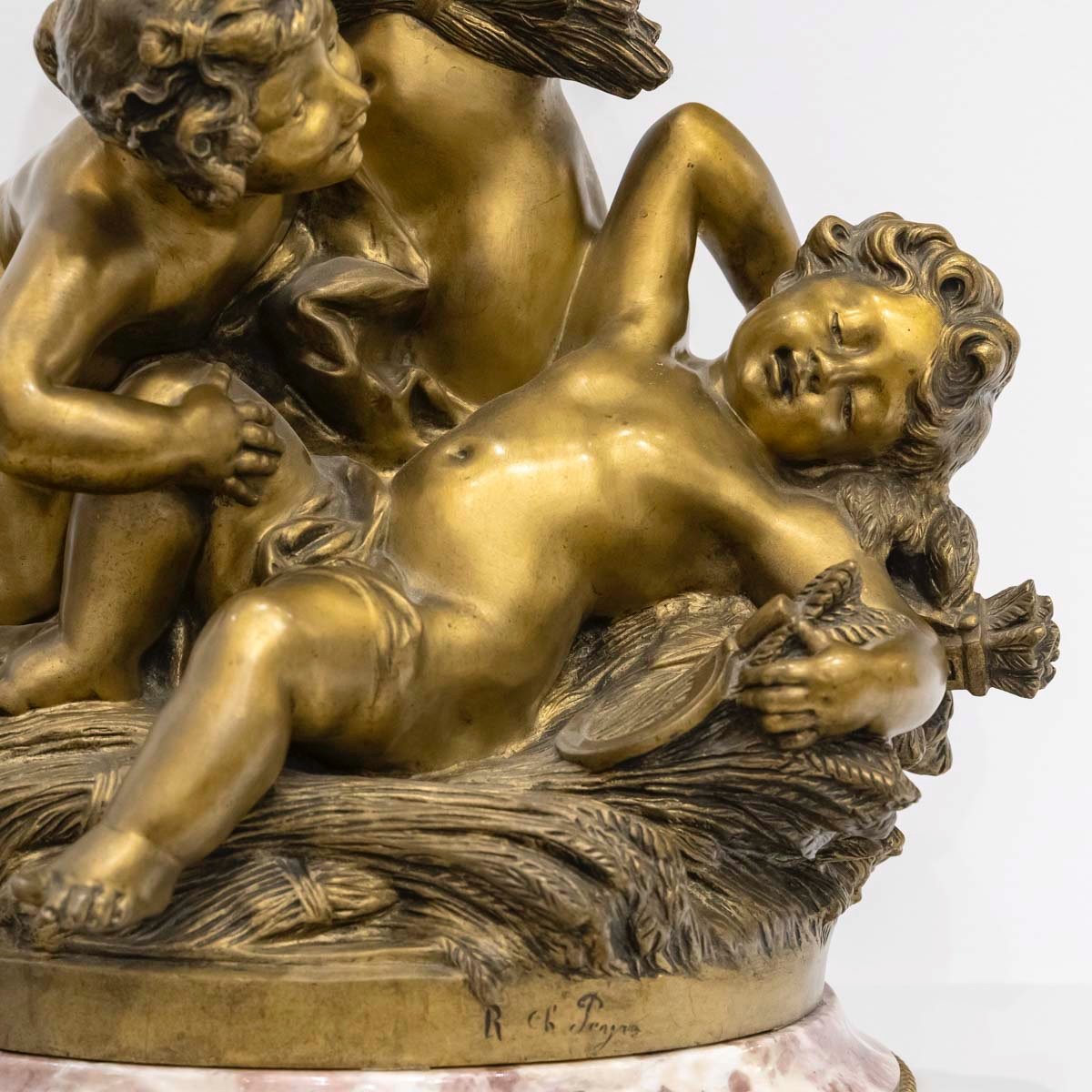 Summer Awakening - Bronze Sculpture By Charles Raphaël Peyre - Circa 1900-photo-3