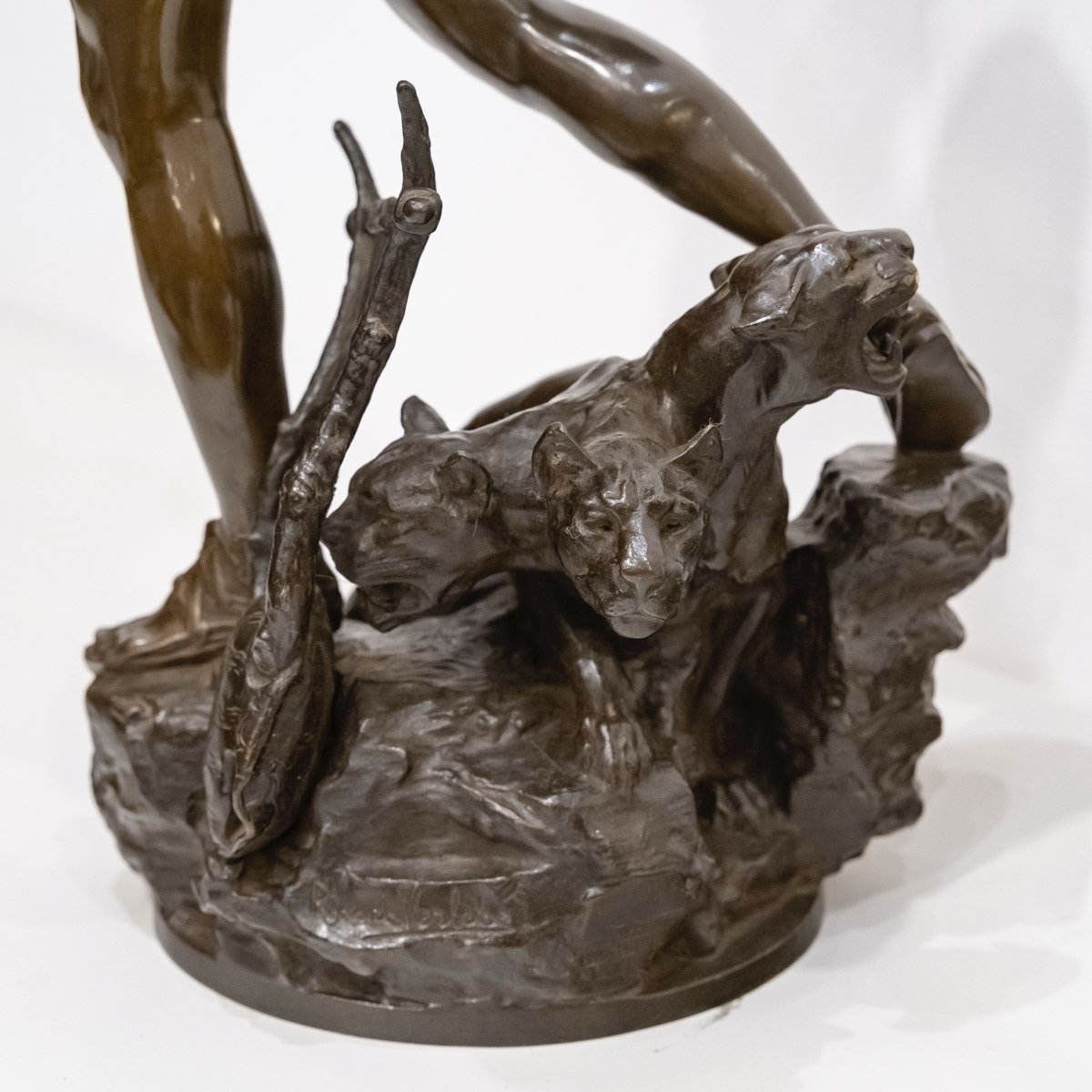 La Douleur D’Orphée, Sculpture En Bronze Par Raoul VERLET, Circa 1890-photo-1