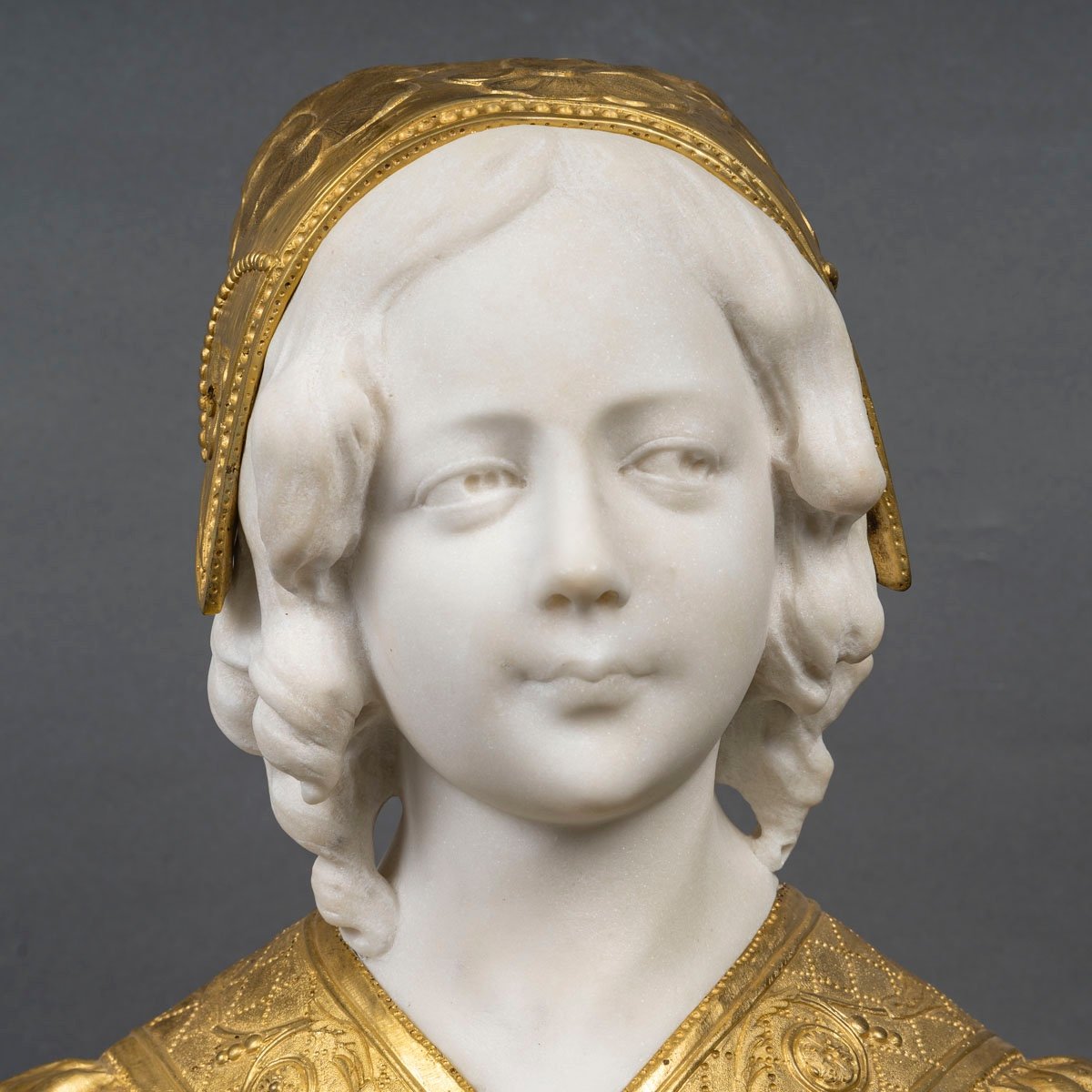 Bust Of A Young Girl By Affortunato Gory, Circa 1920-photo-3