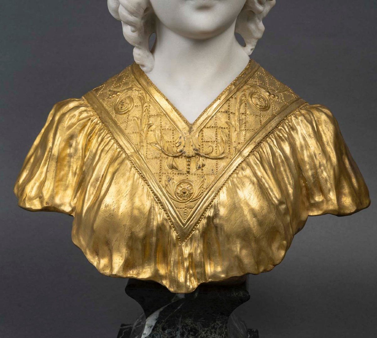 Bust Of A Young Girl By Affortunato Gory, Circa 1920-photo-4