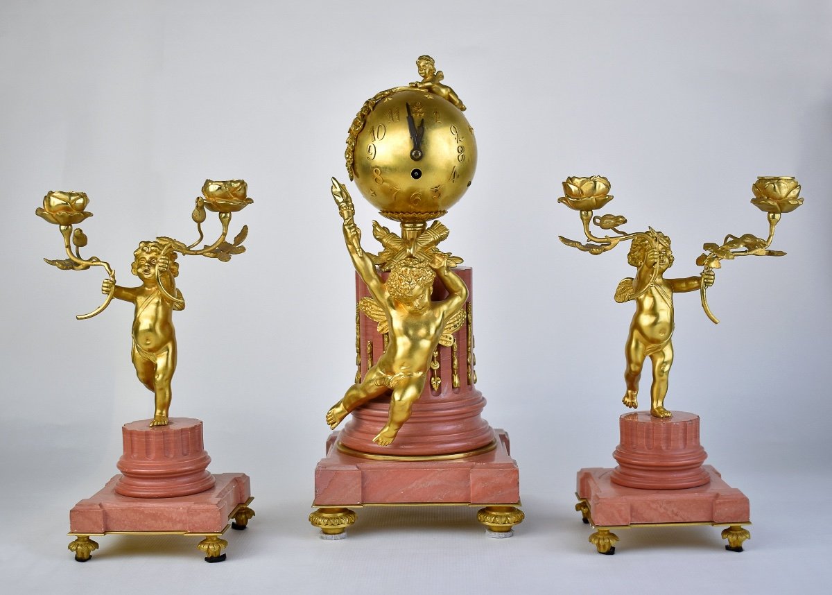 19th Century Three-piece Clock Garniture